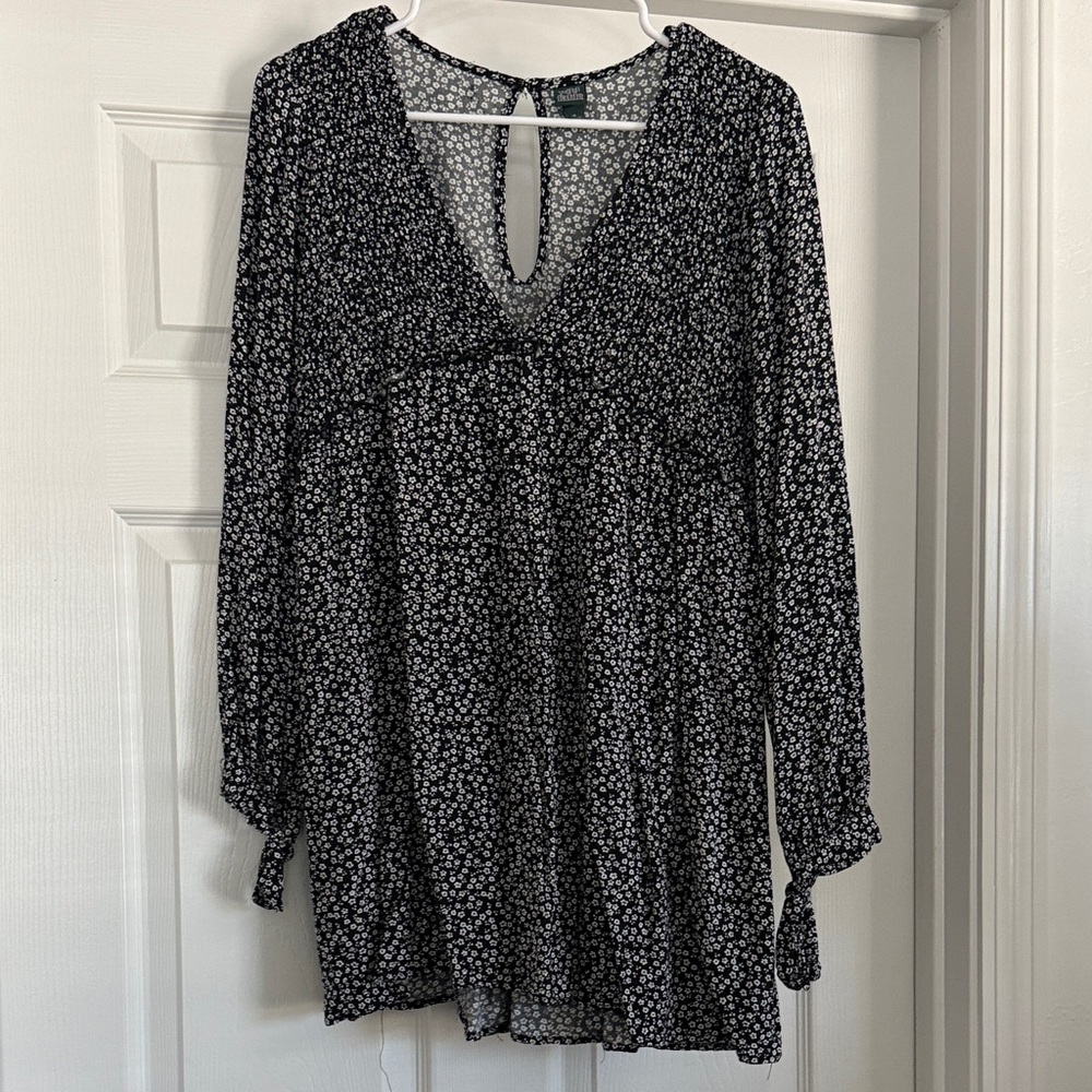 Wild Fable Black and White Floral Mini Dress